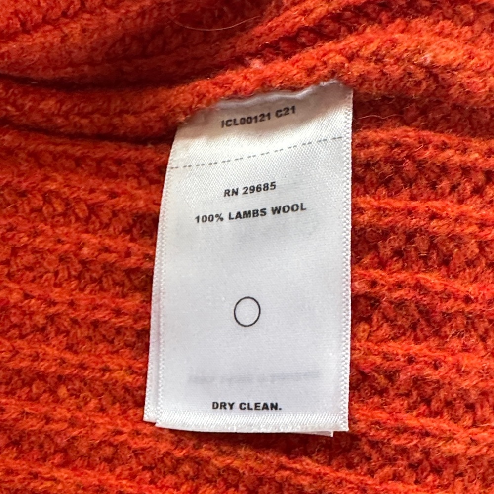 Pendleton Orange Quarter-Zip Ribbed Wool Turtlene… - image 3